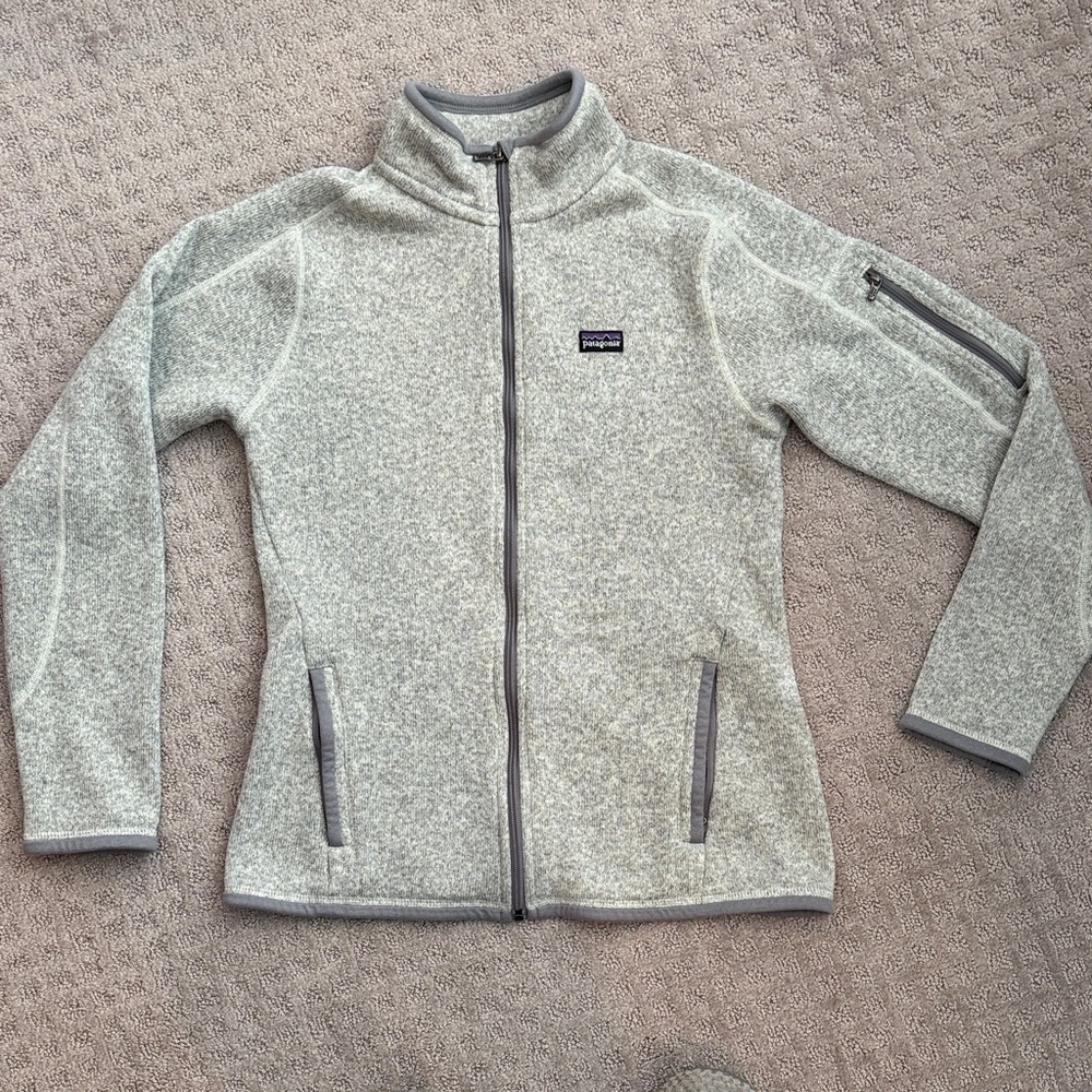 Patagonia Light Gray Zip-Up Fleece Jacket